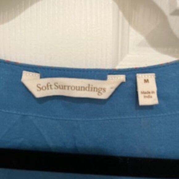 Soft Surroundings Blue Boho Maxi Dress M - Picture 2 of 7